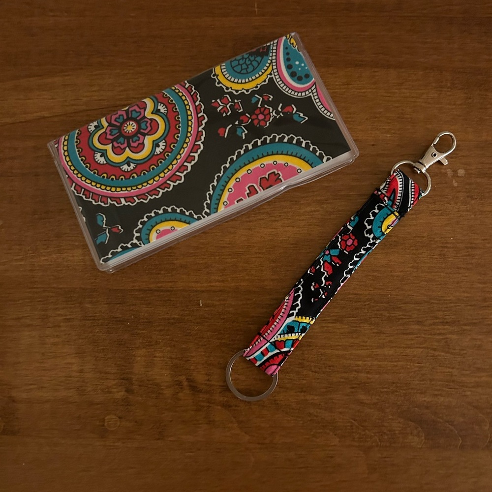 Checkbook cover and key ring in Vera Bradley Parisian Paisley fabric